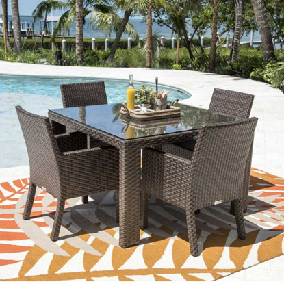 Picture of GARDEN PATIO DINING SET 4 CHAIRS AND 1 TABLE SET OUTDOOR FURNITURE (BROWN)