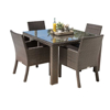 Picture of GARDEN PATIO DINING SET 4 CHAIRS AND 1 TABLE SET OUTDOOR FURNITURE (BROWN)